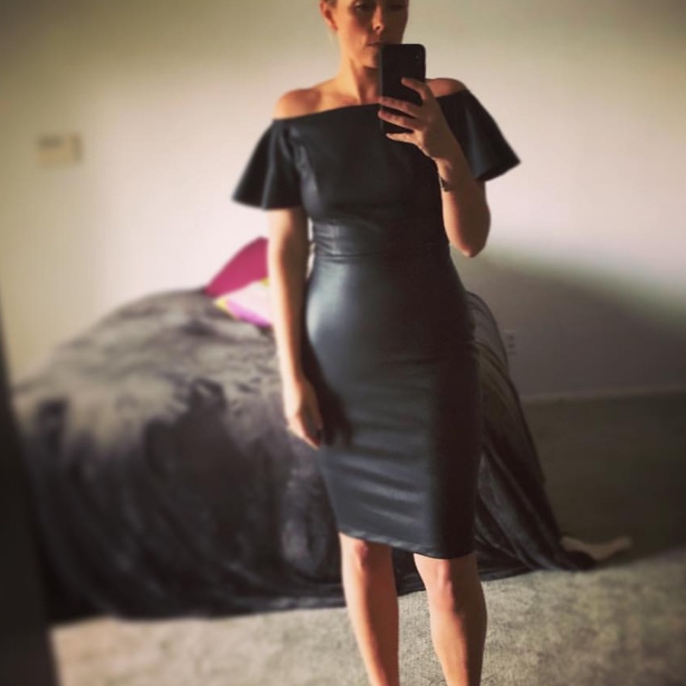 Lover leather look cocktail dress Sz S